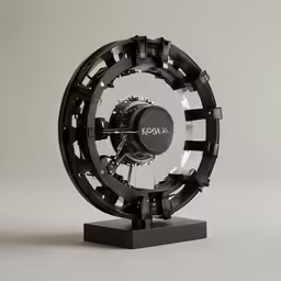 a clock on top of a black stand