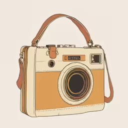 a yellow camera bag on a white background
