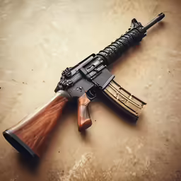 a toy gun with its weapon lying on the ground