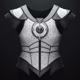 a cosplay outfit made from plastic on black