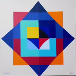a very bright colored abstract piece that looks to be made out of many squares,this is a close up image of a square and rectangle artwork,a square and square print with bright colors,an abstract picture, consisting of various colors,a geometricly designed piece with many colors