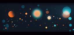 several planets in the night sky and many glowing ones