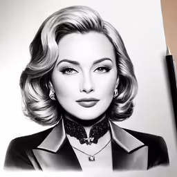 the sketch of marilyn monroe was drawn in black and white