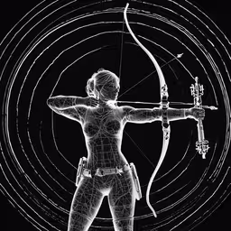 a woman is aiming a bow at an arrow,a woman is aiming and holding a bow