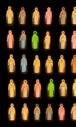 the picture is of an assortment of men in their colorful clothing