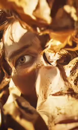 a woman is holding a frisbee behind her ear