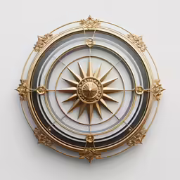 a compass on the wall has been decorated