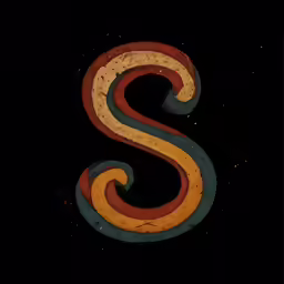 an abstractly colored font on a black background