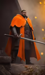 a man in armor and with a sword