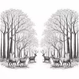 two images, one is black and white the other has animals walking around