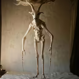 a figure standing on top of a white blanket