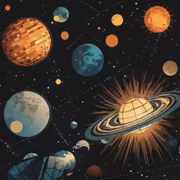 an illustrated of the solar system