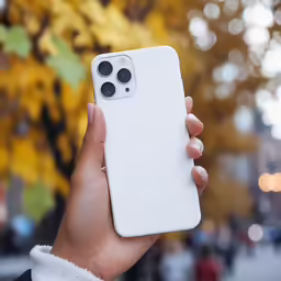 a person holds up an iphone case on their hand