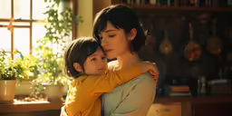 an image of a mother hugging her child