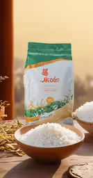 rice and grains on a wooden table