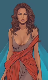 a cartoon drawing of a lady in gray