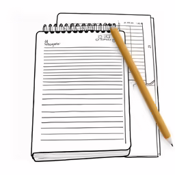a drawing of a paper and a pencil