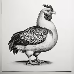 a chicken with a crown on its head