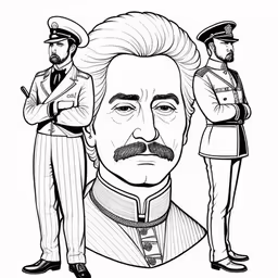 an old cartoon drawing of abraham lincoln,a drawing of captain america coloring pages printable,a line drawing of two men in uniform,a caricature of a man in uniform with two men,a man and woman with a man in uniform