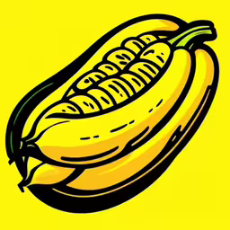 an illustrated image of three bananas