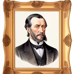 abraham garfield, the first president of the united states,a picture of a painting with a golden frame