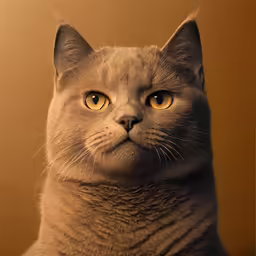 a brown cat staring while it sits in a photo