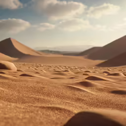 the sun is setting on a desert landscape