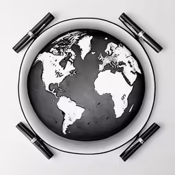 an artistic image of the earth on a plate
