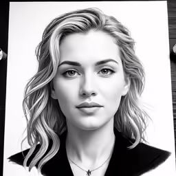the actress is featured on the drawing of the actor in this picture