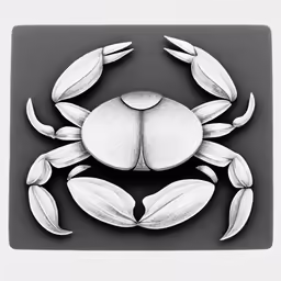 the black and white image shows a crab