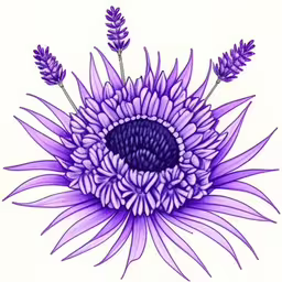 this drawing shows a purple flower on white paper,a drawing of some purple flowers on a white surface,a purple flower sitting on top of a white surface,a picture of purple flowers with green stems,this is a drawing of a purple flower