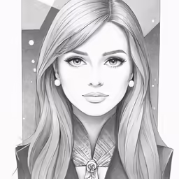 a girl with long hair, wearing a jacket and earrings