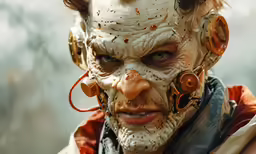 a strange, ugly looking creature with a ring and earpieces on