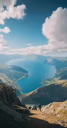a man on a mountain trail is hiking