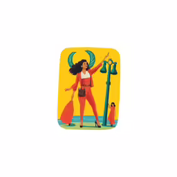a woman stands on the beach with her arms raised