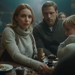 the man and a woman are sitting at the table