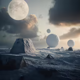 a large mountain on an ocean covered in ice
