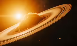 the planet saturn from space, with ring shaped objects
