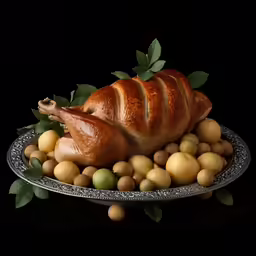 there is a chicken on top of potatoes