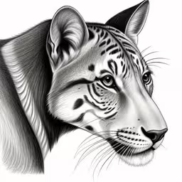 a pencil drawing of a tiger