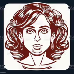 a black and white portrait of a woman with curly hair,an image of a woman