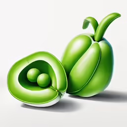 the fruit has been placed together and is green