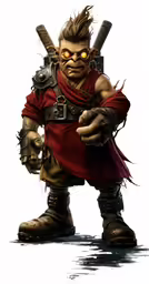 an evil looking cartoon character in armor