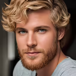 a man with curly hair and a beard