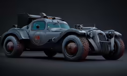 a very big grey vehicle with some big wheels