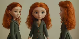 red haired doll is photographed with the same clothing