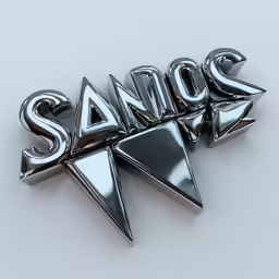 the words sands written on an array of chrome letters