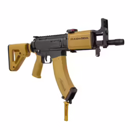 a toy gun on a white background
