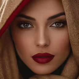an image of a beautiful woman with dark lips