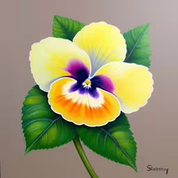 an image of a colorful flower that is very pretty,a painting of a flower that is painted on the wall